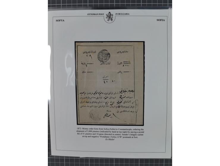 BULGARIA: 1845/76 (ca.), almost 120 covers, letters and postal forms with a variety of postal and official seal cancels, incl