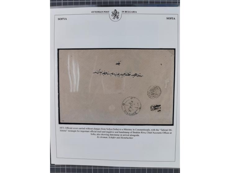 BULGARIA: 1845/76 (ca.), almost 120 covers, letters and postal forms with a variety of postal and official seal cancels, incl