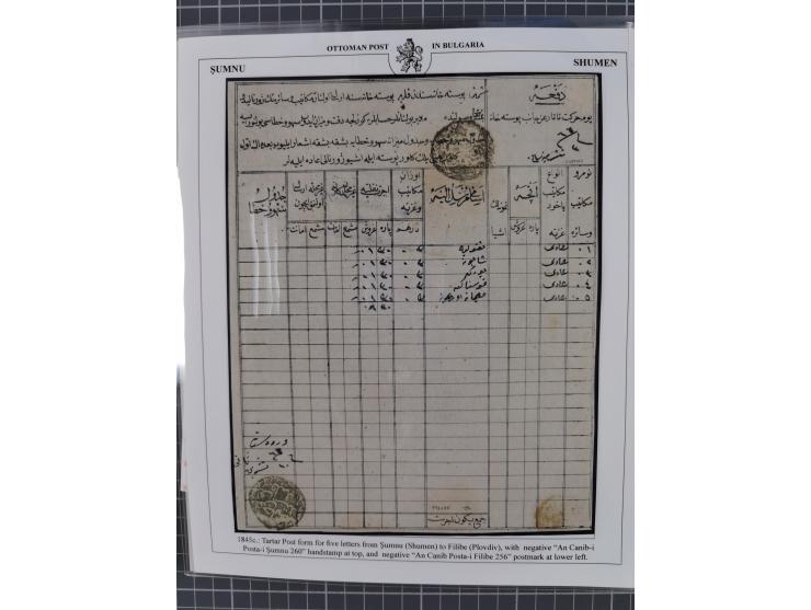 BULGARIA: 1845/76 (ca.), almost 120 covers, letters and postal forms with a variety of postal and official seal cancels, incl