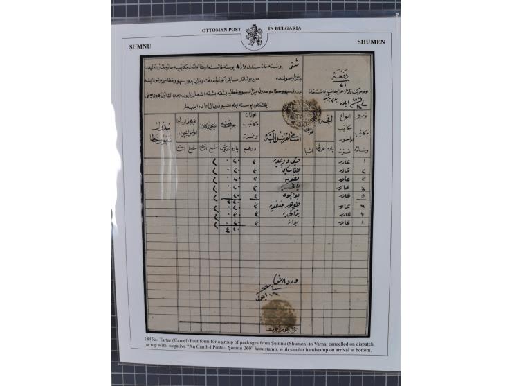 BULGARIA: 1845/76 (ca.), almost 120 covers, letters and postal forms with a variety of postal and official seal cancels, incl