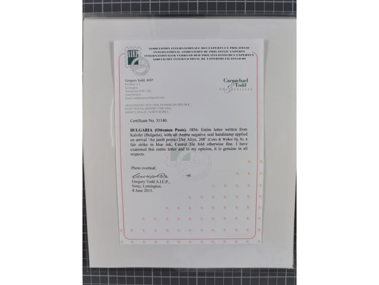 BULGARIA: 1845/76 (ca.), almost 120 covers, letters and postal forms with a variety of postal and official seal cancels, incl