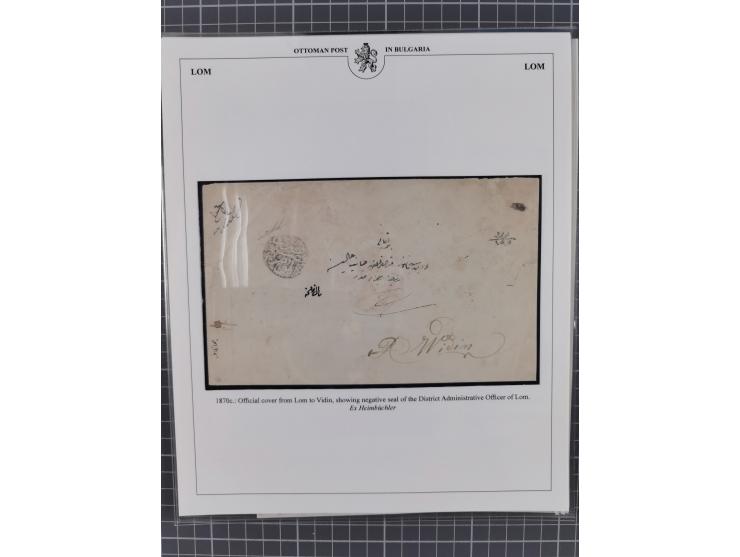 BULGARIA: 1845/76 (ca.), almost 120 covers, letters and postal forms with a variety of postal and official seal cancels, incl