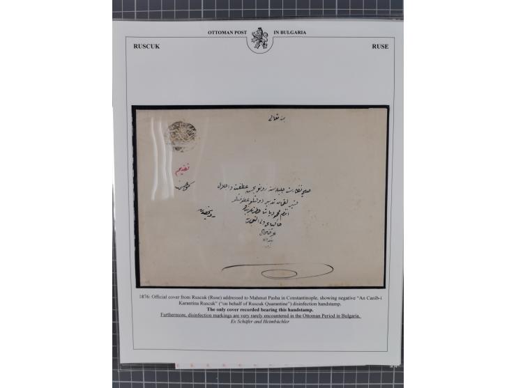 BULGARIA: 1845/76 (ca.), almost 120 covers, letters and postal forms with a variety of postal and official seal cancels, incl