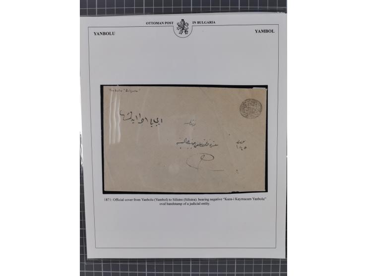 BULGARIA: 1845/76 (ca.), almost 120 covers, letters and postal forms with a variety of postal and official seal cancels, incl