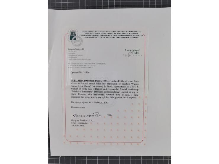 BULGARIA: 1845/76 (ca.), almost 120 covers, letters and postal forms with a variety of postal and official seal cancels, incl