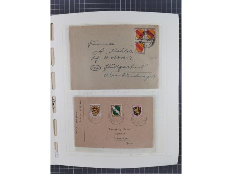 1945/49 (ca), postfrische/ungebrauchte und gestempelte Sammlung mit Belegen, Einheiten, Dubletten und weiteren Besonderheiten