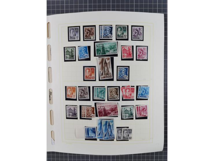 1945/49 (ca), postfrische/ungebrauchte und gestempelte Sammlung mit Belegen, Einheiten, Dubletten und weiteren Besonderheiten