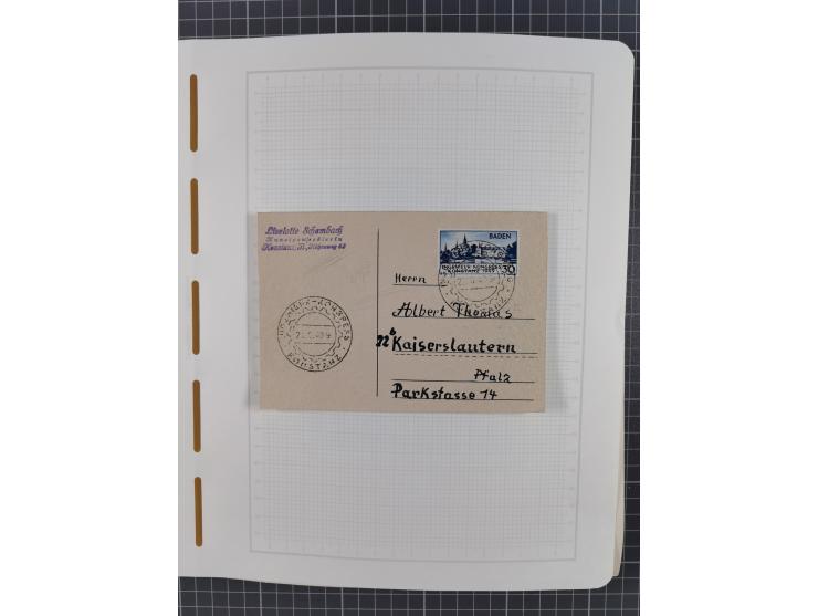 1945/49 (ca), postfrische/ungebrauchte und gestempelte Sammlung mit Belegen, Einheiten, Dubletten und weiteren Besonderheiten
