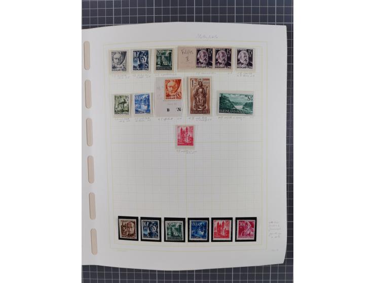 1945/49 (ca), postfrische/ungebrauchte und gestempelte Sammlung mit Belegen, Einheiten, Dubletten und weiteren Besonderheiten