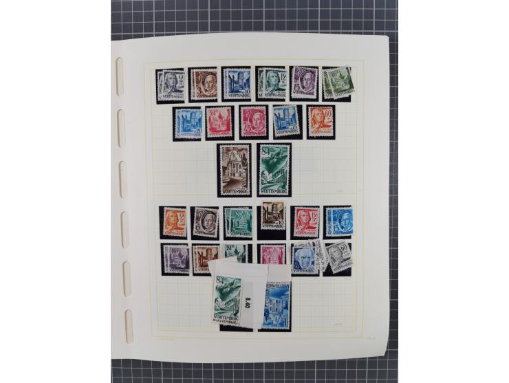 1945/49 (ca), postfrische/ungebrauchte und gestempelte Sammlung mit Belegen, Einheiten, Dubletten und weiteren Besonderheiten