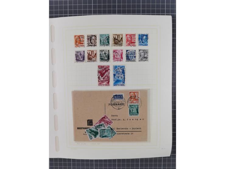 1945/49 (ca), postfrische/ungebrauchte und gestempelte Sammlung mit Belegen, Einheiten, Dubletten und weiteren Besonderheiten