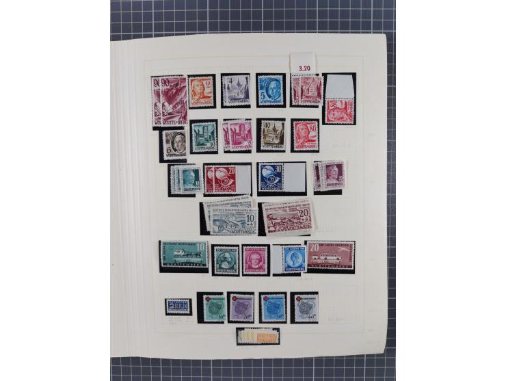 1945/49 (ca), postfrische/ungebrauchte und gestempelte Sammlung mit Belegen, Einheiten, Dubletten und weiteren Besonderheiten