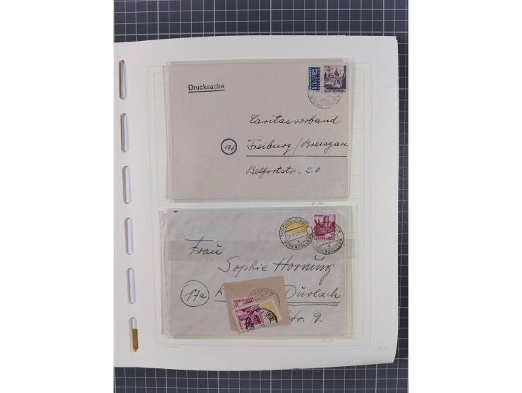 1945/49 (ca), postfrische/ungebrauchte und gestempelte Sammlung mit Belegen, Einheiten, Dubletten und weiteren Besonderheiten