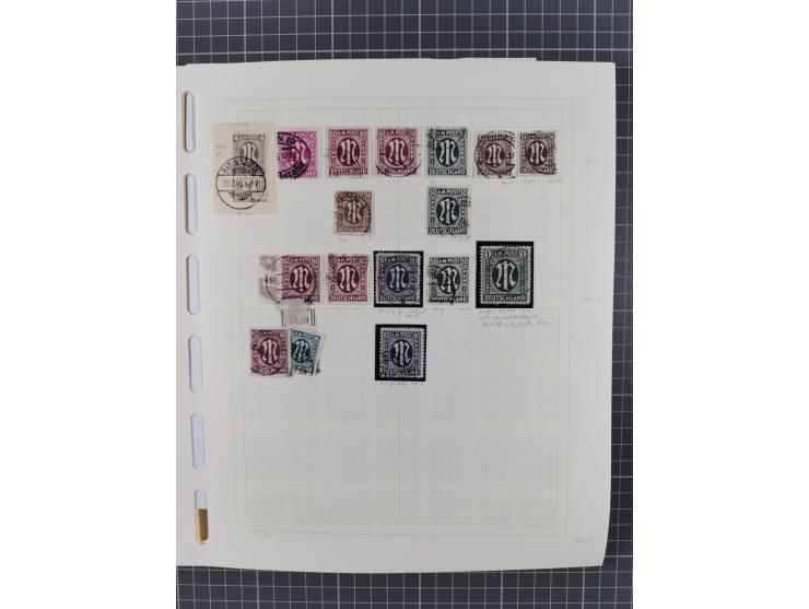 1945/49 (ca), postfrische/ungebrauchte und gestempelte Sammlung mit Belegen, Einheiten, Dubletten und weiteren Besonderheiten