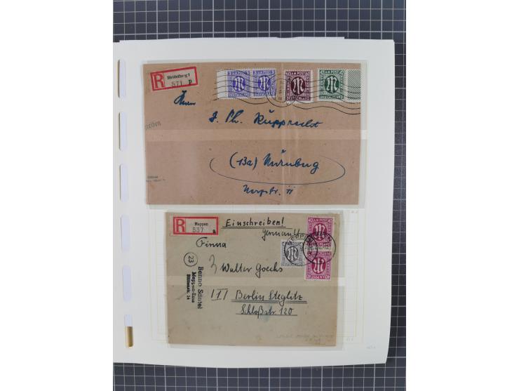 1945/49 (ca), postfrische/ungebrauchte und gestempelte Sammlung mit Belegen, Einheiten, Dubletten und weiteren Besonderheiten