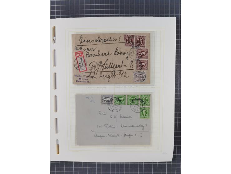 1945/49 (ca), postfrische/ungebrauchte und gestempelte Sammlung mit Belegen, Einheiten, Dubletten und weiteren Besonderheiten