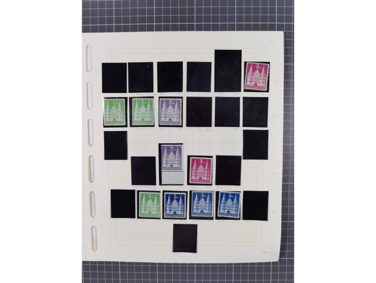 1945/49 (ca), postfrische/ungebrauchte und gestempelte Sammlung mit Belegen, Einheiten, Dubletten und weiteren Besonderheiten