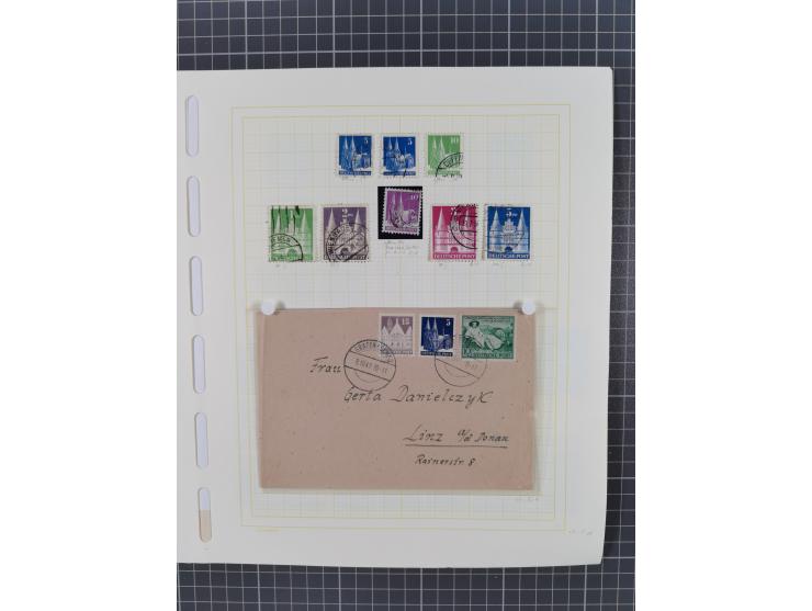 1945/49 (ca), postfrische/ungebrauchte und gestempelte Sammlung mit Belegen, Einheiten, Dubletten und weiteren Besonderheiten