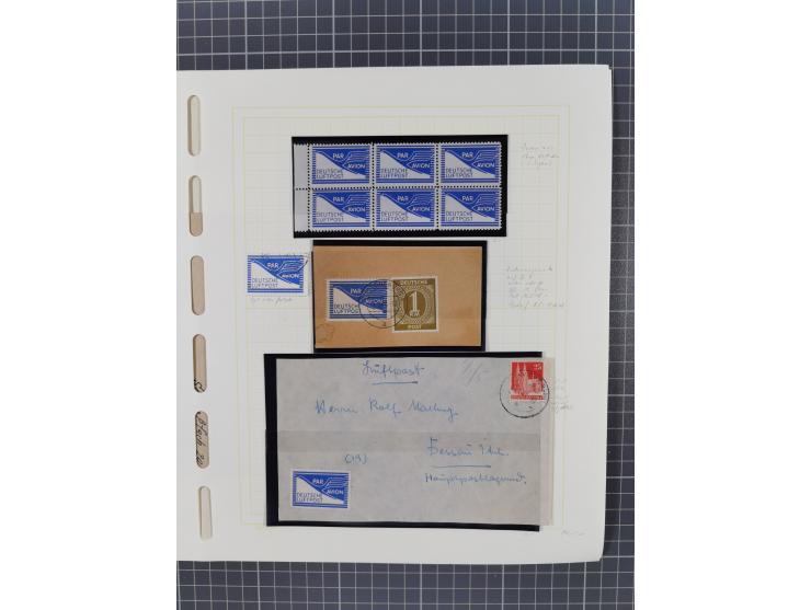 1945/49 (ca), postfrische/ungebrauchte und gestempelte Sammlung mit Belegen, Einheiten, Dubletten und weiteren Besonderheiten