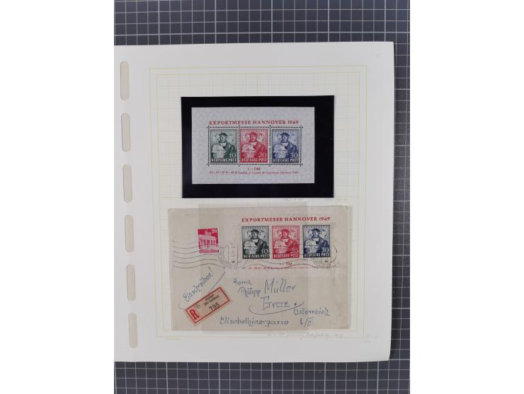 1945/49 (ca), postfrische/ungebrauchte und gestempelte Sammlung mit Belegen, Einheiten, Dubletten und weiteren Besonderheiten