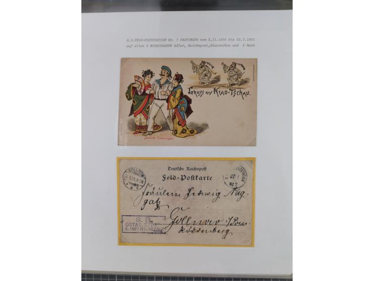1900/05 (ca.), umfangreiche Sammlung “Feldpost” mit ca. 90 Briefen und Karten sowie schönen Briefstücken und wenigen losen Ma