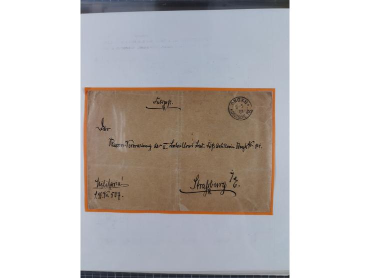 1900/05 (ca.), umfangreiche Sammlung “Feldpost” mit ca. 90 Briefen und Karten sowie schönen Briefstücken und wenigen losen Ma