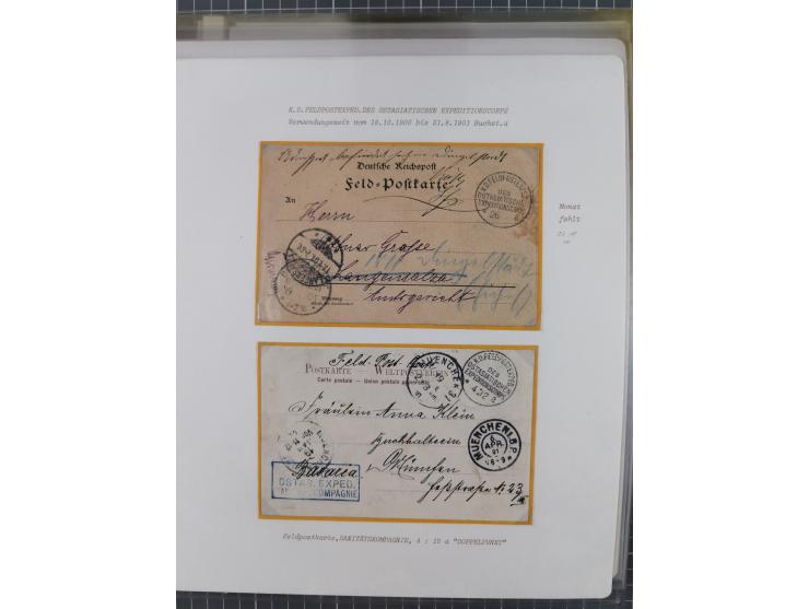 1900/05 (ca.), umfangreiche Sammlung “Feldpost” mit ca. 90 Briefen und Karten sowie schönen Briefstücken und wenigen losen Ma
