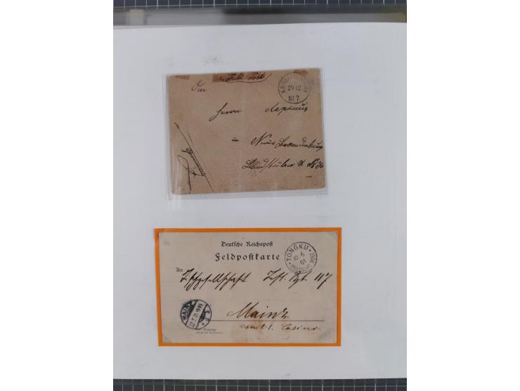 1900/05 (ca.), umfangreiche Sammlung “Feldpost” mit ca. 90 Briefen und Karten sowie schönen Briefstücken und wenigen losen Ma