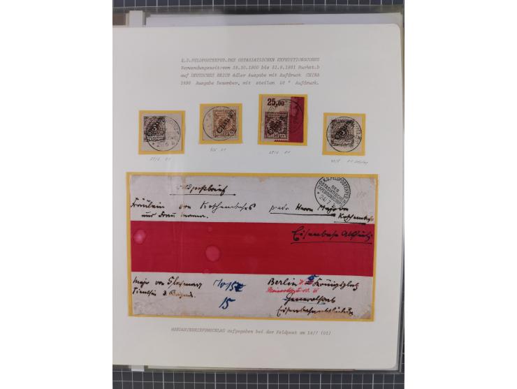 1900/05 (ca.), umfangreiche Sammlung “Feldpost” mit ca. 90 Briefen und Karten sowie schönen Briefstücken und wenigen losen Ma