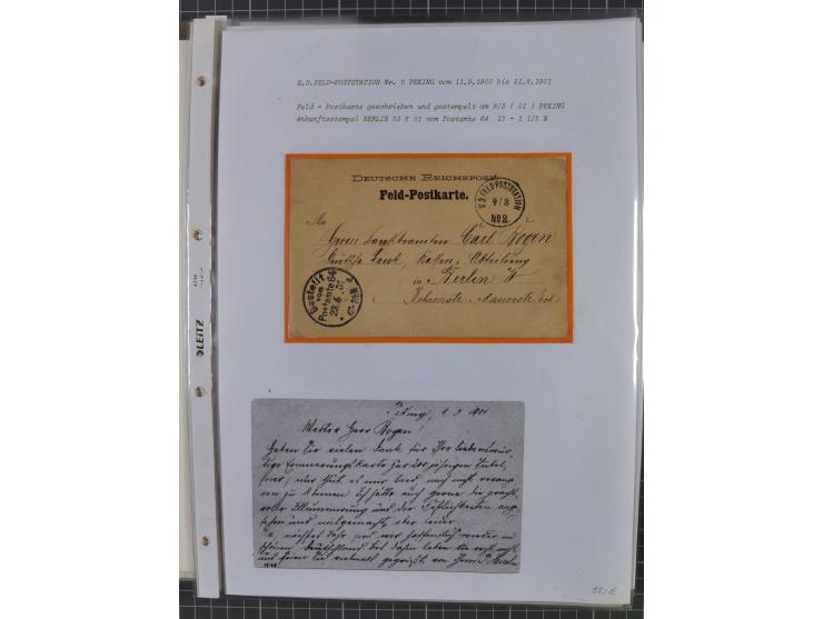 1900/05 (ca.), umfangreiche Sammlung “Feldpost” mit ca. 90 Briefen und Karten sowie schönen Briefstücken und wenigen losen Ma