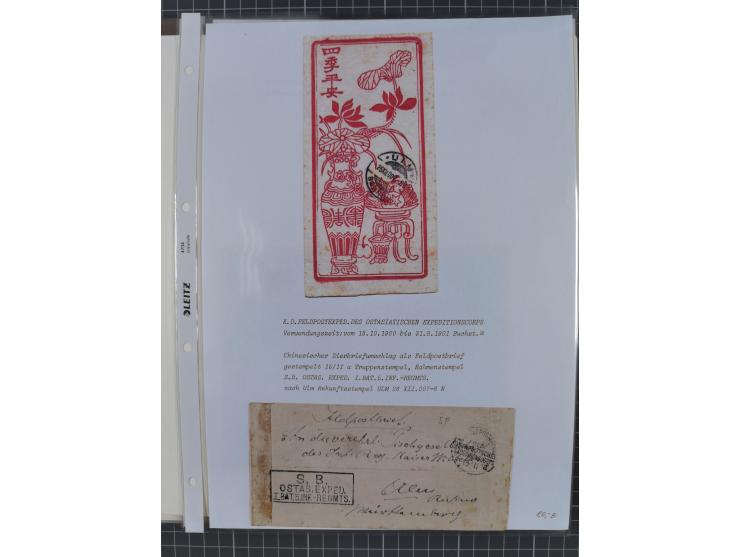 1900/05 (ca.), umfangreiche Sammlung “Feldpost” mit ca. 90 Briefen und Karten sowie schönen Briefstücken und wenigen losen Ma