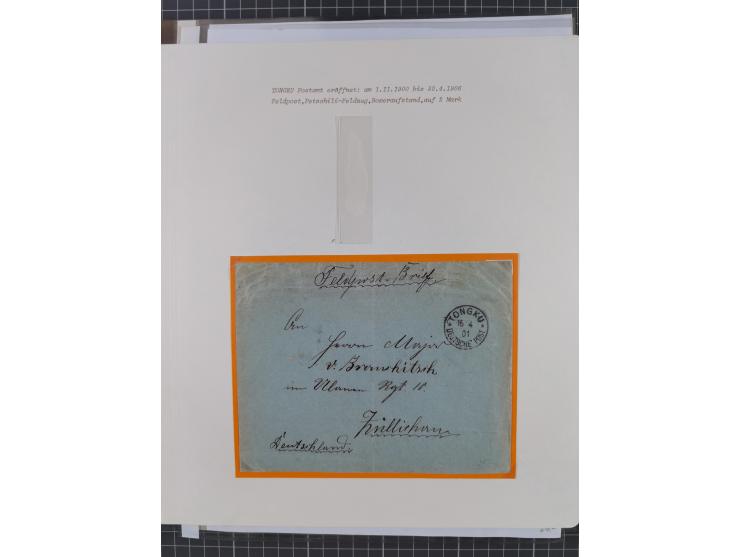 1900/05 (ca.), umfangreiche Sammlung “Feldpost” mit ca. 90 Briefen und Karten sowie schönen Briefstücken und wenigen losen Ma