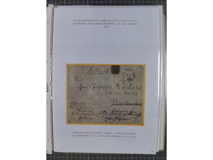 1900/05 (ca.), umfangreiche Sammlung “Feldpost” mit ca. 90 Briefen und Karten sowie schönen Briefstücken und wenigen losen Ma