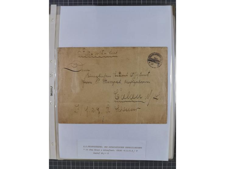 1900/05 (ca.), umfangreiche Sammlung “Feldpost” mit ca. 90 Briefen und Karten sowie schönen Briefstücken und wenigen losen Ma