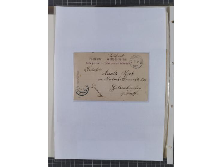 1900/05 (ca.), umfangreiche Sammlung “Feldpost” mit ca. 90 Briefen und Karten sowie schönen Briefstücken und wenigen losen Ma