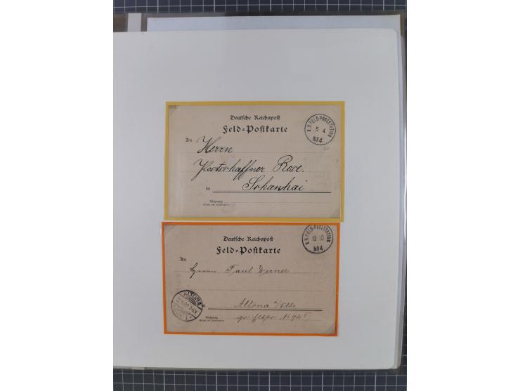 1900/05 (ca.), umfangreiche Sammlung “Feldpost” mit ca. 90 Briefen und Karten sowie schönen Briefstücken und wenigen losen Ma