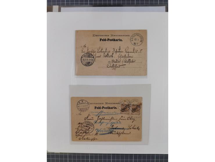 1900/05 (ca.), umfangreiche Sammlung “Feldpost” mit ca. 90 Briefen und Karten sowie schönen Briefstücken und wenigen losen Ma