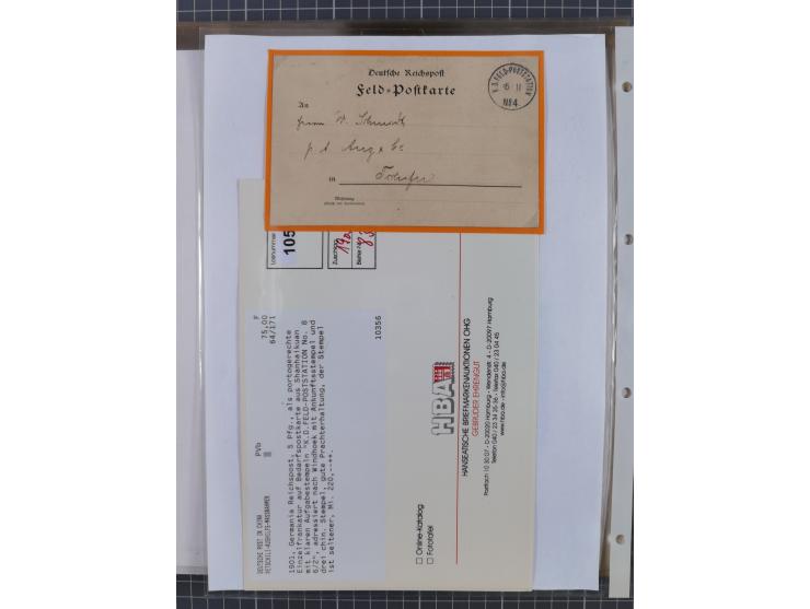 1900/05 (ca.), umfangreiche Sammlung “Feldpost” mit ca. 90 Briefen und Karten sowie schönen Briefstücken und wenigen losen Ma
