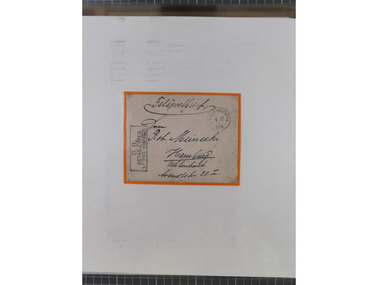 1900/05 (ca.), umfangreiche Sammlung “Feldpost” mit ca. 90 Briefen und Karten sowie schönen Briefstücken und wenigen losen Ma
