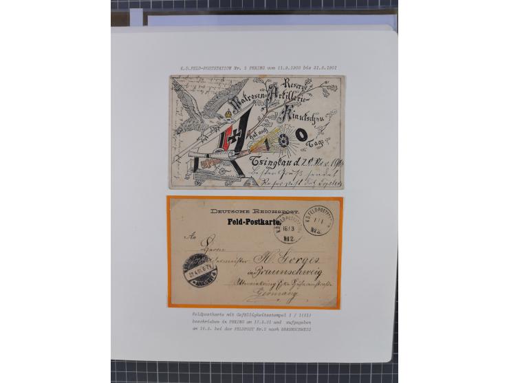 1900/05 (ca.), umfangreiche Sammlung “Feldpost” mit ca. 90 Briefen und Karten sowie schönen Briefstücken und wenigen losen Ma