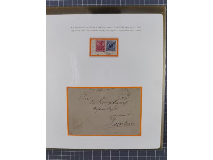 1900/05 (ca.), umfangreiche Sammlung “Feldpost” mit ca. 90 Briefen und Karten sowie schönen Briefstücken und wenigen losen Ma