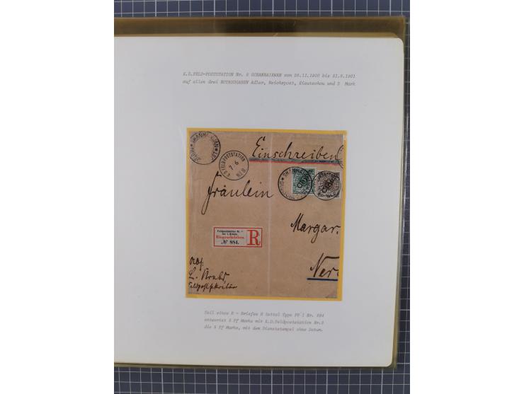 1900/05 (ca.), umfangreiche Sammlung “Feldpost” mit ca. 90 Briefen und Karten sowie schönen Briefstücken und wenigen losen Ma