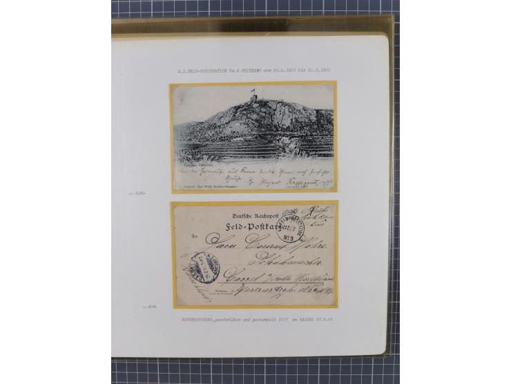 1900/05 (ca.), umfangreiche Sammlung “Feldpost” mit ca. 90 Briefen und Karten sowie schönen Briefstücken und wenigen losen Ma