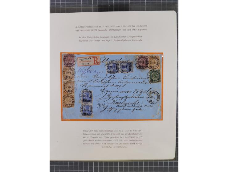 1900/05 (ca.), umfangreiche Sammlung “Feldpost” mit ca. 90 Briefen und Karten sowie schönen Briefstücken und wenigen losen Ma