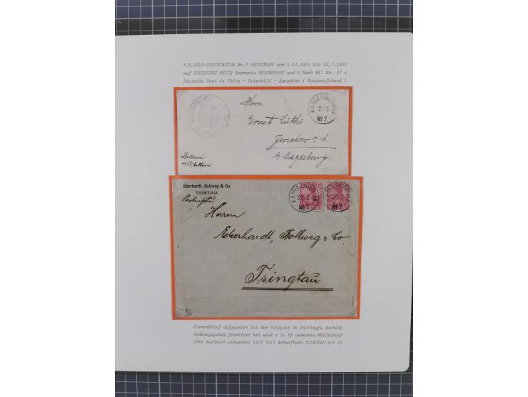 1900/05 (ca.), umfangreiche Sammlung “Feldpost” mit ca. 90 Briefen und Karten sowie schönen Briefstücken und wenigen losen Ma