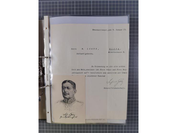 1915/19, Ordner mit fast 60 &nbsp;Briefen, Karten und Ansichtskarten inkl. Ausweise/Anschreiben, dabei u.a. Post durch türkis