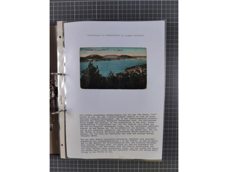 1915/19, Ordner mit fast 60 &nbsp;Briefen, Karten und Ansichtskarten inkl. Ausweise/Anschreiben, dabei u.a. Post durch türkis