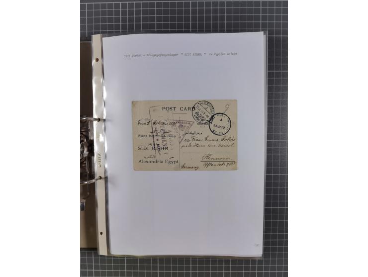 1915/19, Ordner mit fast 60 &nbsp;Briefen, Karten und Ansichtskarten inkl. Ausweise/Anschreiben, dabei u.a. Post durch türkis