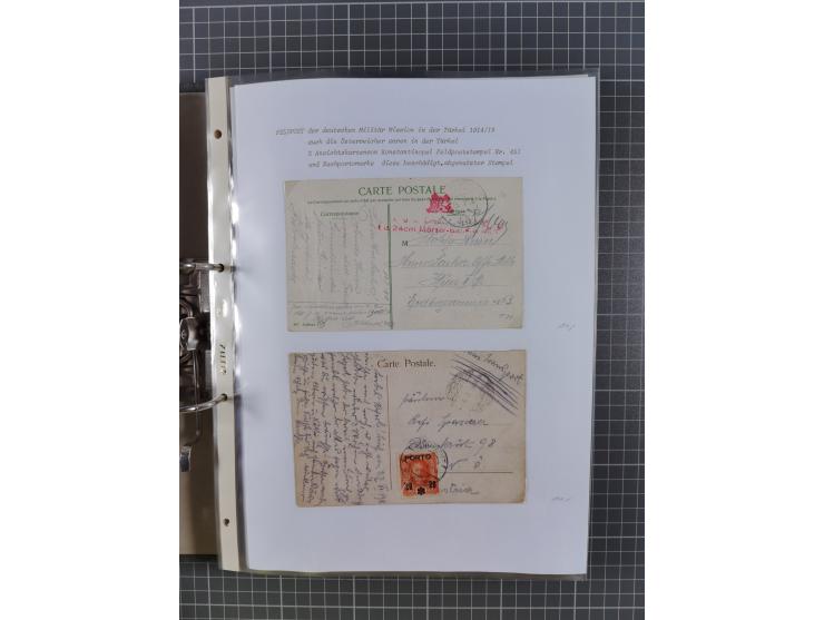 1915/19, Ordner mit fast 60 &nbsp;Briefen, Karten und Ansichtskarten inkl. Ausweise/Anschreiben, dabei u.a. Post durch türkis