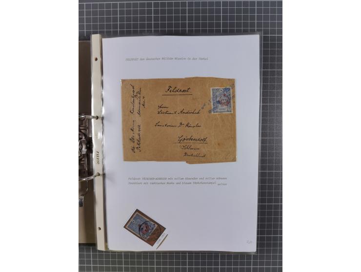 1915/19, Ordner mit fast 60 &nbsp;Briefen, Karten und Ansichtskarten inkl. Ausweise/Anschreiben, dabei u.a. Post durch türkis